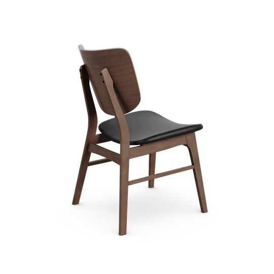 Anders Dining Chair - Black Leather & Walnut | Hoft Home