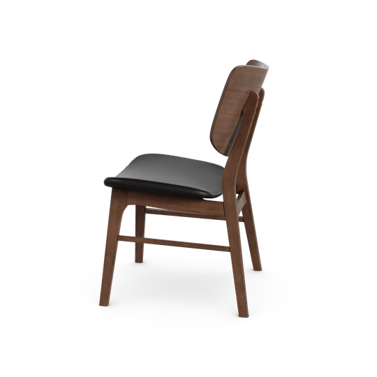 【良品】Hommage Dining Chair Anders Dining Chair - Black Leather & Walnut | Hoft Home