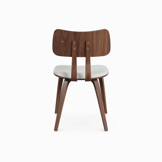 Zaki Dining Chair - White Faux Leather & Walnut | Hoft Home
