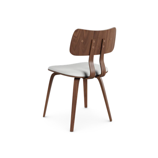 Zaki Dining Chair - White Faux Leather & Walnut | Hoft Home