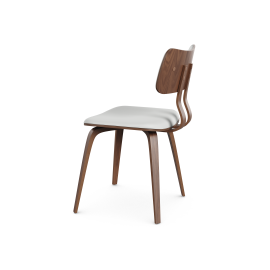 Zaki Dining Chair - White Faux Leather & Walnut | Hoft Home